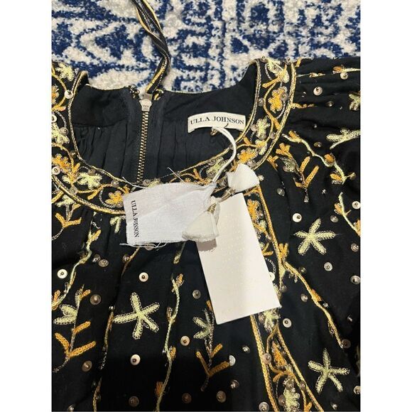 NWT Ulla Johnson Daya Embroidered Linen-Cotton Blend Mini Dress - Picture 10 of 16